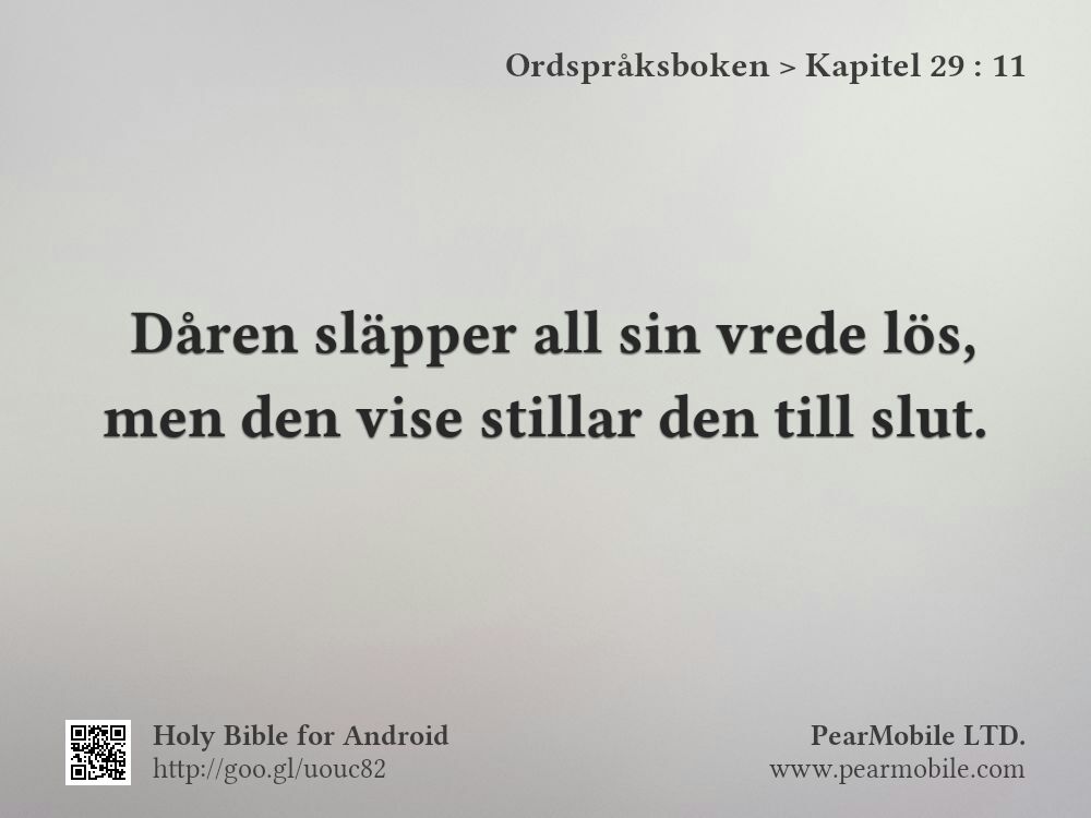 Ordspråksboken, Kapitel 29:11